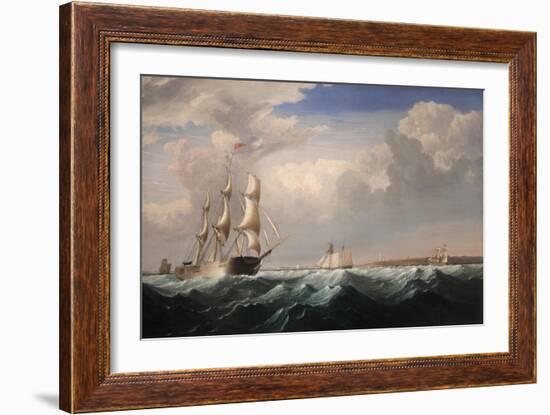 Sailing Ships Off the New England Coast, C.1855-Fitz Henry Lane-Framed Giclee Print