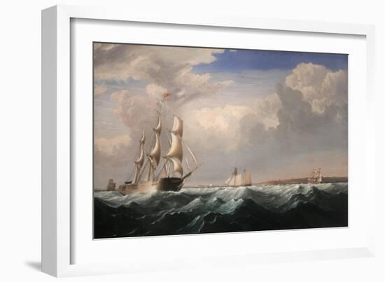 Sailing Ships Off the New England Coast, C.1855-Fitz Henry Lane-Framed Giclee Print