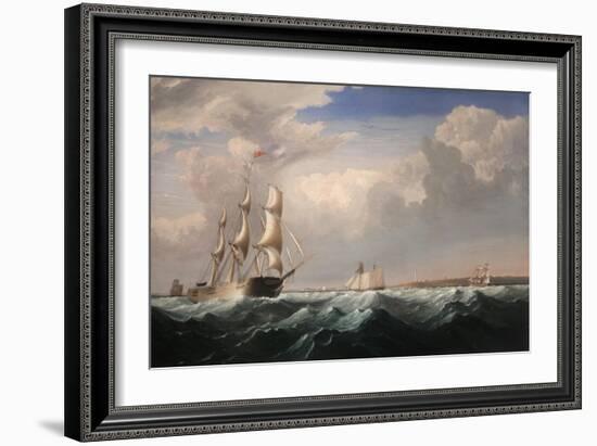 Sailing Ships Off the New England Coast, C.1855-Fitz Henry Lane-Framed Giclee Print