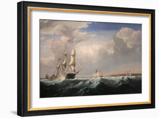 Sailing Ships Off the New England Coast, C.1855-Fitz Henry Lane-Framed Giclee Print