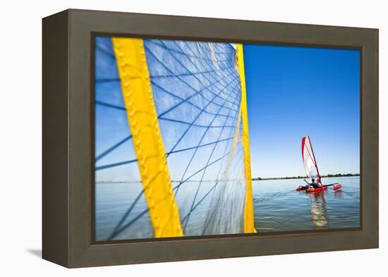 Sailing the Hobie Mirage Adventure Island Kayak Along the Columbia River Near Pasco, Washington-Ben Herndon-Framed Premier Image Canvas