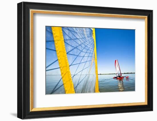 Sailing the Hobie Mirage Adventure Island Kayak Along the Columbia River Near Pasco, Washington-Ben Herndon-Framed Photographic Print