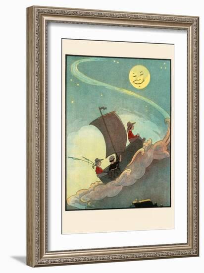 Sailing The Wooden Shoe By Moonlight-Eugene Field-Framed Art Print