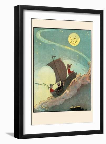 Sailing The Wooden Shoe By Moonlight-Eugene Field-Framed Art Print