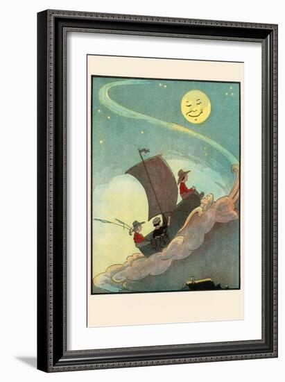 Sailing The Wooden Shoe By Moonlight-Eugene Field-Framed Art Print