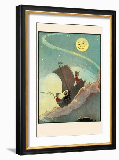 Sailing The Wooden Shoe By Moonlight-Eugene Field-Framed Art Print