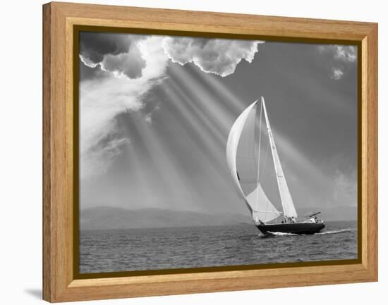 Sailing under sunbeams, L'Anse Bay, Michigan '13-Monte Nagler-Framed Premier Image Canvas