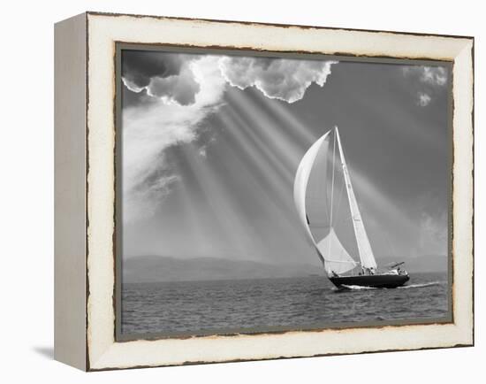 Sailing under sunbeams, L'Anse Bay, Michigan '13-Monte Nagler-Framed Premier Image Canvas