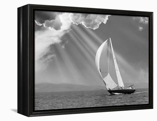 Sailing under sunbeams, L'Anse Bay, Michigan '13-Monte Nagler-Framed Premier Image Canvas