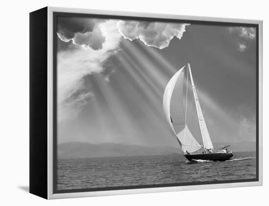 Sailing under sunbeams, L'Anse Bay, Michigan '13-Monte Nagler-Framed Premier Image Canvas