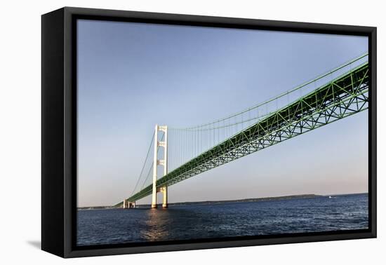 Sailing under the Mackinac Bridge in Mackinac Island, Michigan, USA-Joe Restuccia III-Framed Premier Image Canvas