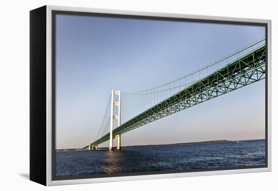 Sailing under the Mackinac Bridge in Mackinac Island, Michigan, USA-Joe Restuccia III-Framed Premier Image Canvas