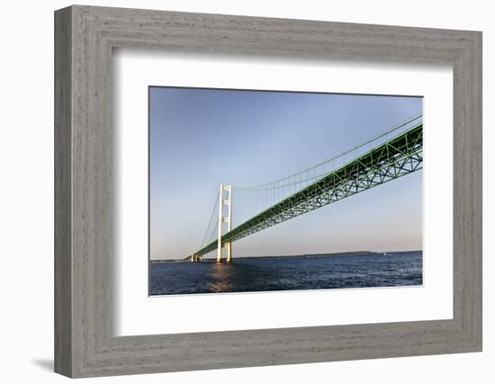 Sailing under the Mackinac Bridge in Mackinac Island, Michigan, USA-Joe Restuccia III-Framed Photographic Print