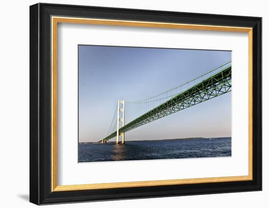 Sailing under the Mackinac Bridge in Mackinac Island, Michigan, USA-Joe Restuccia III-Framed Photographic Print