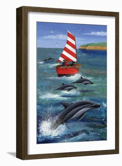 Sailing with Dolphins-Peter Adderley-Framed Premium Giclee Print