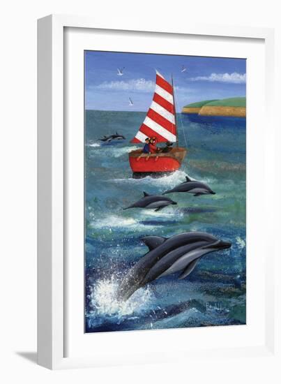 Sailing with Dolphins-Peter Adderley-Framed Premium Giclee Print