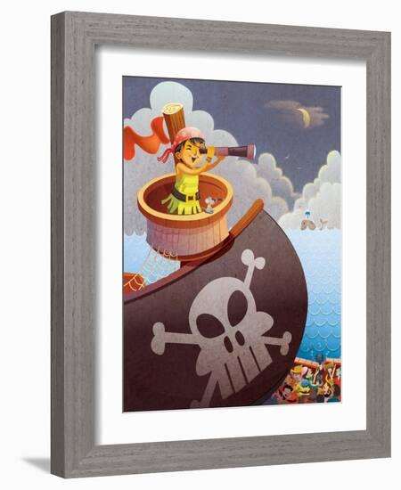 Sailing with Pirates - Jack & Jill-Merril Rainey-Framed Giclee Print