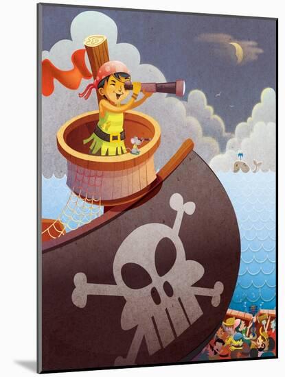 Sailing with Pirates - Jack & Jill-Merril Rainey-Mounted Giclee Print