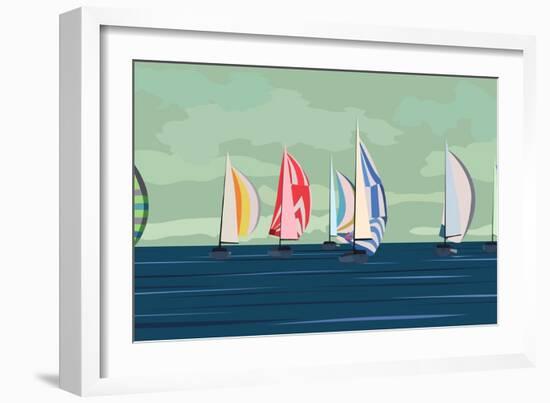 Sailing Yacht Regatta-Vertyr-Framed Art Print