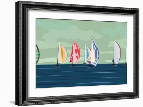 Sailing Yacht Regatta-Vertyr-Framed Art Print