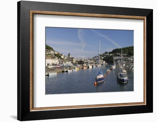 Sailing Yachts and Fishing Boats Moored in Looe Harbour, Cornwall, England, United Kingdom, Europe-Nick Upton-Framed Photographic Print