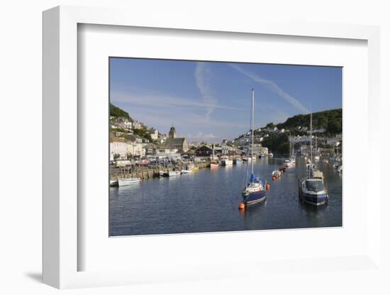 Sailing Yachts and Fishing Boats Moored in Looe Harbour, Cornwall, England, United Kingdom, Europe-Nick Upton-Framed Photographic Print