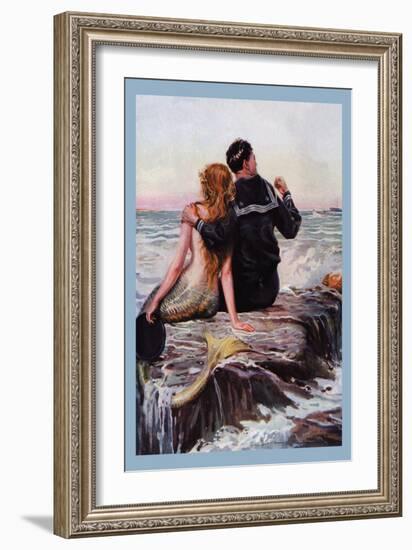 Sailor and Mermaid-null-Framed Art Print