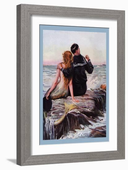 Sailor and Mermaid-null-Framed Art Print