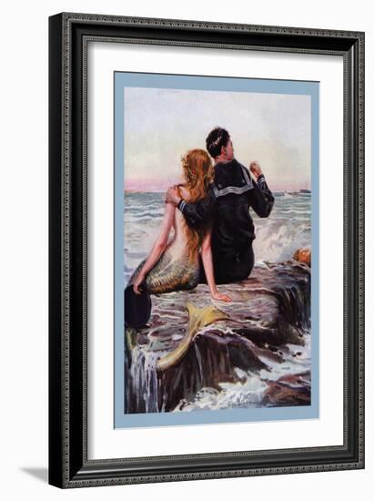 Sailor and Mermaid-null-Framed Art Print