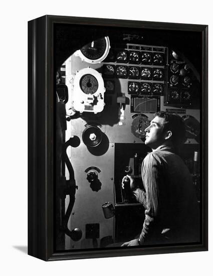 Sailor at Work in the Electric Engine Control Room of USS Batfish-Stocktrek Images-Framed Premier Image Canvas