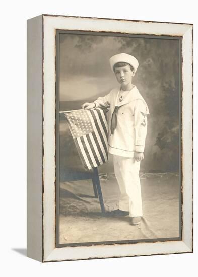Sailor Boy with Flag-null-Framed Stretched Canvas