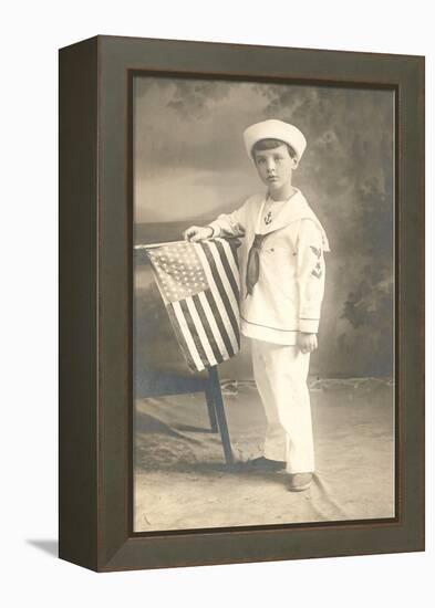 Sailor Boy with Flag-null-Framed Stretched Canvas