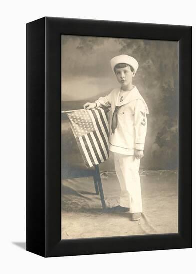 Sailor Boy with Flag-null-Framed Stretched Canvas