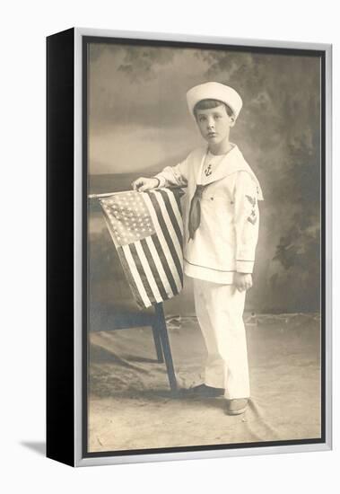 Sailor Boy with Flag-null-Framed Stretched Canvas