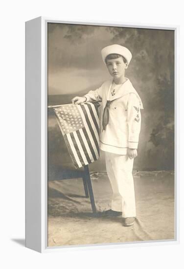 Sailor Boy with Flag-null-Framed Stretched Canvas