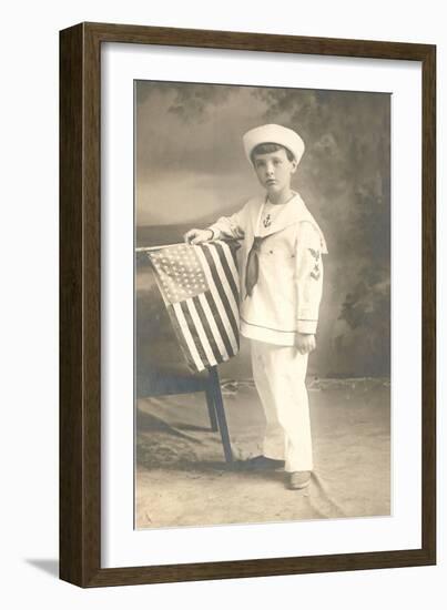 Sailor Boy with Flag-null-Framed Premium Giclee Print