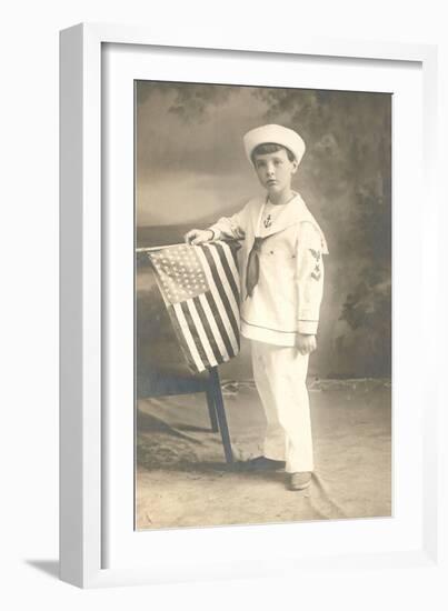 Sailor Boy with Flag-null-Framed Premium Giclee Print