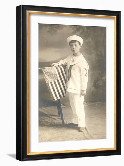 Sailor Boy with Flag-null-Framed Premium Giclee Print