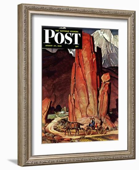 "Sailor Comes Home to Mountain Ranch," Saturday Evening Post Cover, August 25, 1945-Mead Schaeffer-Framed Giclee Print