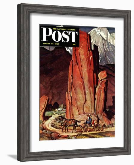 "Sailor Comes Home to Mountain Ranch," Saturday Evening Post Cover, August 25, 1945-Mead Schaeffer-Framed Giclee Print