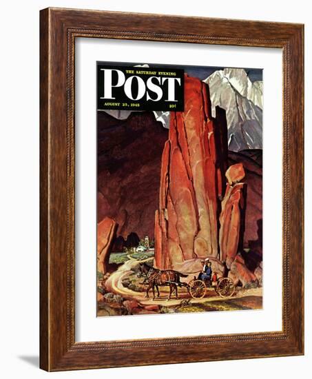 "Sailor Comes Home to Mountain Ranch," Saturday Evening Post Cover, August 25, 1945-Mead Schaeffer-Framed Giclee Print