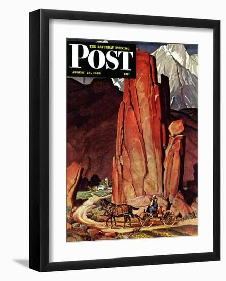 "Sailor Comes Home to Mountain Ranch," Saturday Evening Post Cover, August 25, 1945-Mead Schaeffer-Framed Giclee Print