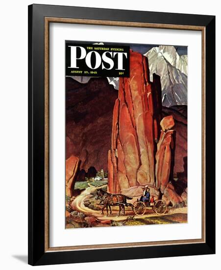 "Sailor Comes Home to Mountain Ranch," Saturday Evening Post Cover, August 25, 1945-Mead Schaeffer-Framed Giclee Print