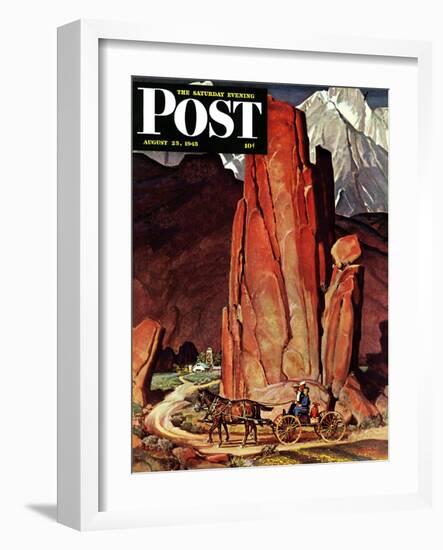 "Sailor Comes Home to Mountain Ranch," Saturday Evening Post Cover, August 25, 1945-Mead Schaeffer-Framed Giclee Print