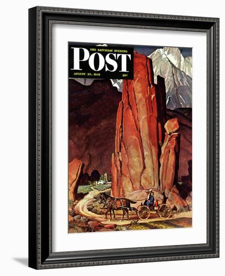 "Sailor Comes Home to Mountain Ranch," Saturday Evening Post Cover, August 25, 1945-Mead Schaeffer-Framed Giclee Print