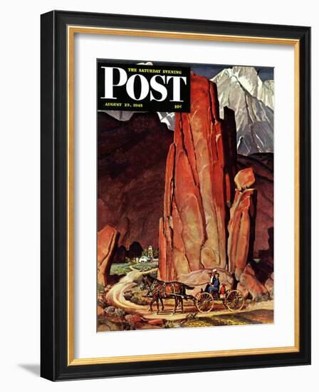 "Sailor Comes Home to Mountain Ranch," Saturday Evening Post Cover, August 25, 1945-Mead Schaeffer-Framed Giclee Print