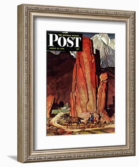 "Sailor Comes Home to Mountain Ranch," Saturday Evening Post Cover, August 25, 1945-Mead Schaeffer-Framed Giclee Print