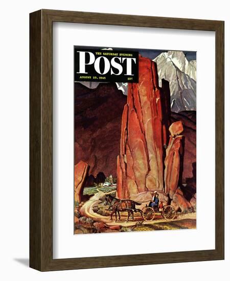 "Sailor Comes Home to Mountain Ranch," Saturday Evening Post Cover, August 25, 1945-Mead Schaeffer-Framed Giclee Print