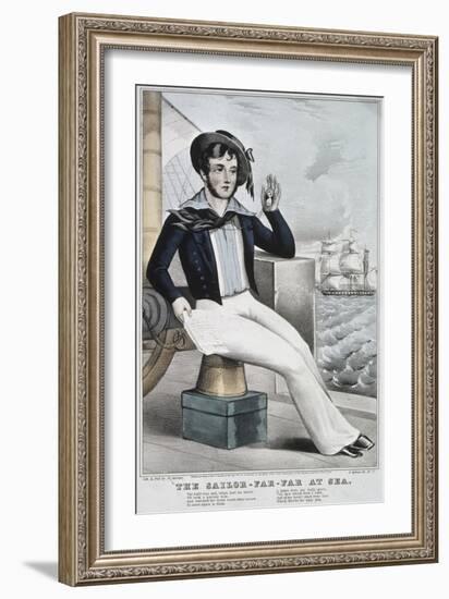 Sailor Far at Sea-Currier & Ives-Framed Giclee Print