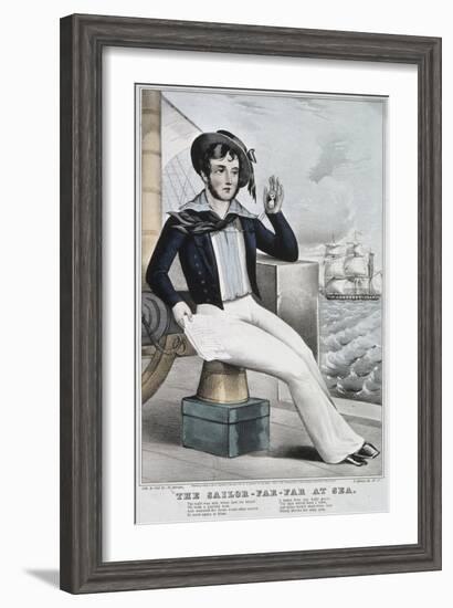 Sailor Far at Sea-Currier & Ives-Framed Giclee Print